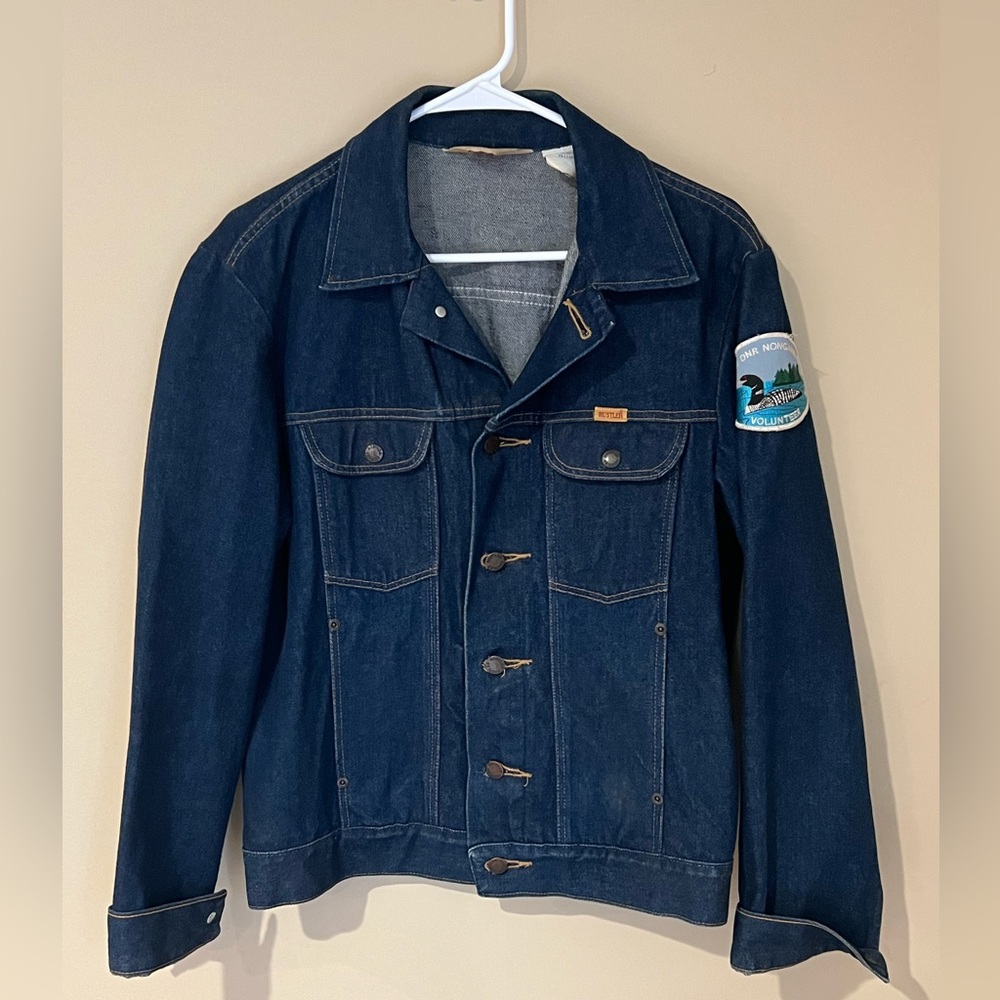 Vintage 80s Rustler Jean Jacket Minnesota DNR Volunteer Medium